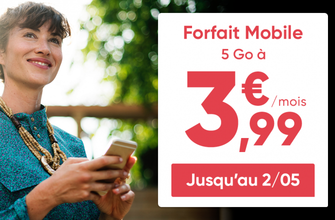 Promo exceptionnelle chez Prixtel ! Le complet, forfait illimité de 5 à 50 Go, à partir de 3,99€