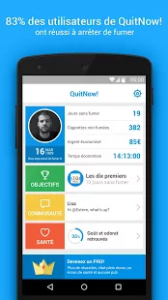 Application pour téléphone portable QuitNow!