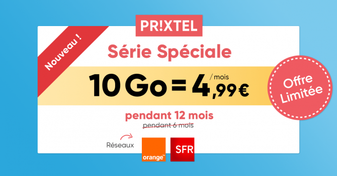 Prixtel booste le forfait mobile Série Spéciale et le prolonge sur 12 mois !